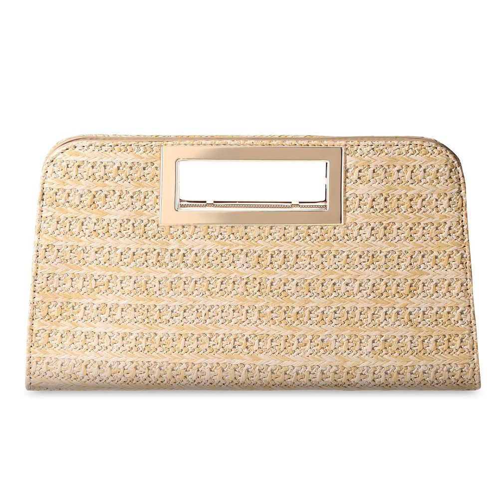 Fashion Straw Cut-Out Clutch for Weddings, Parties & the Beach